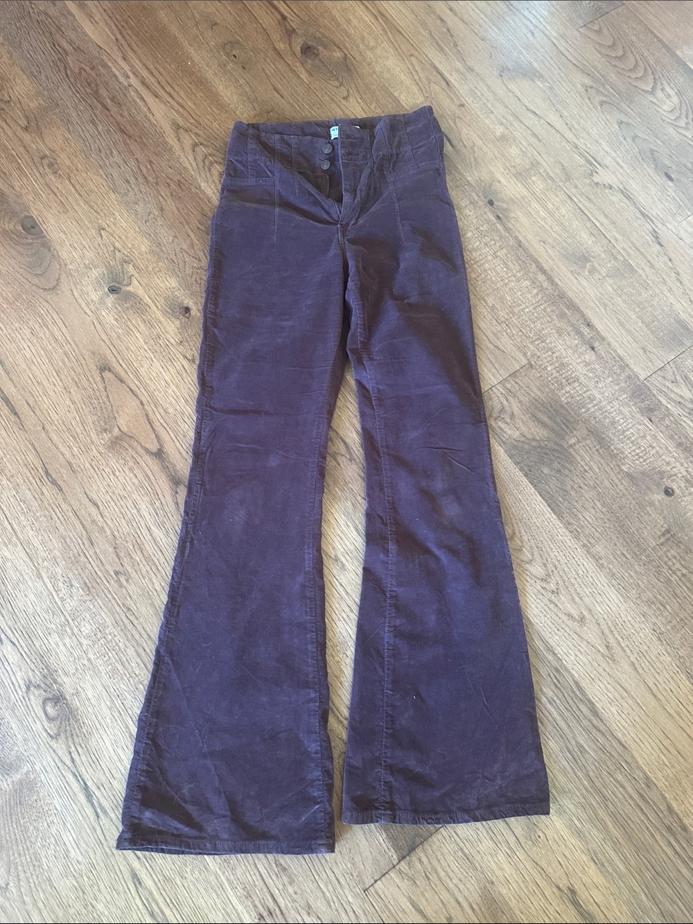 We The Free Corduroy Flare Pants in Plum